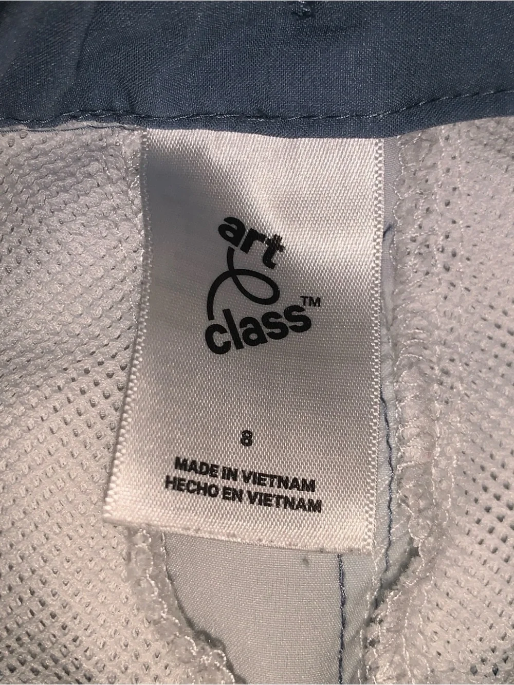 Art Class Light Blue Striped Kids Swim Trunks Boys Size 8